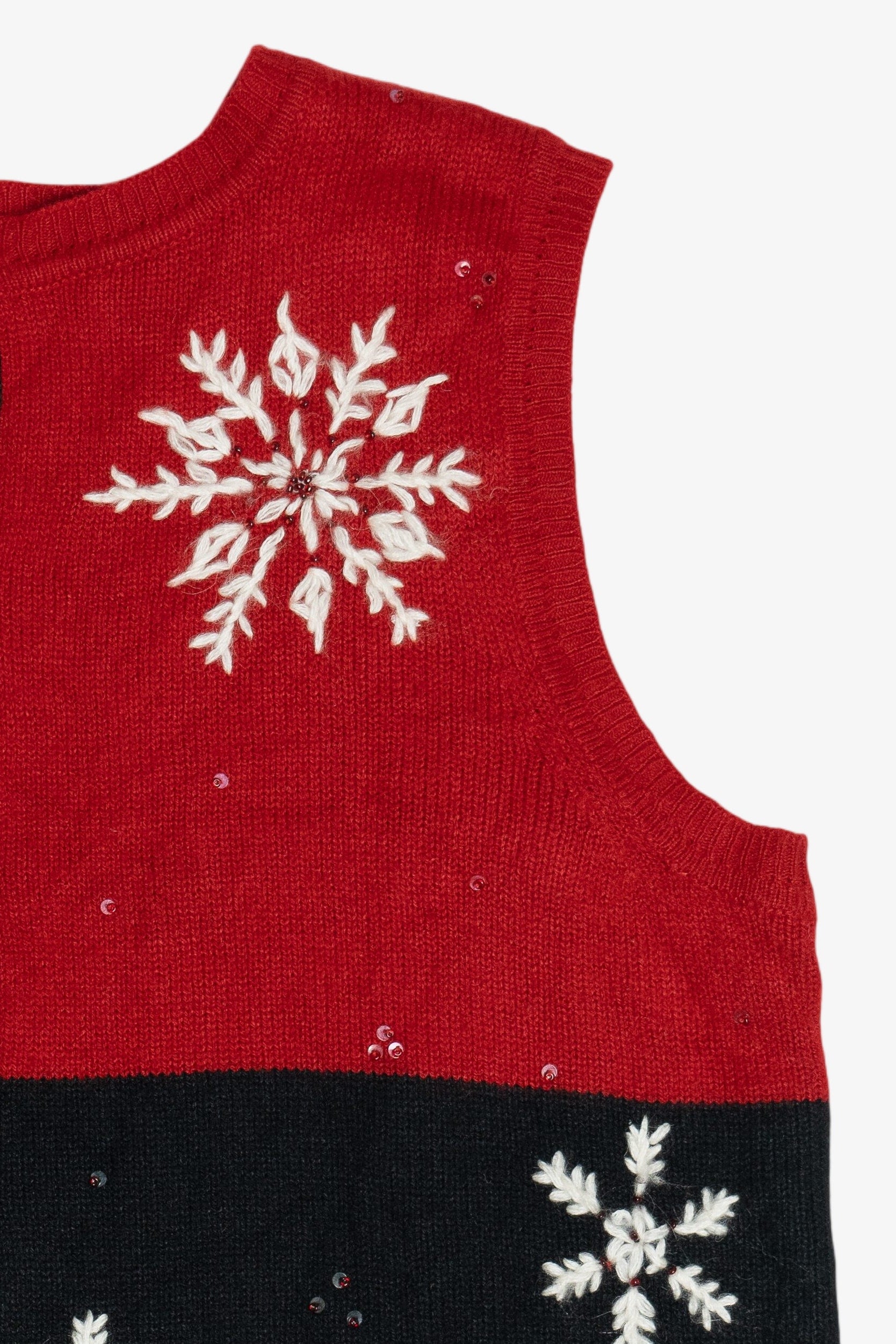 Vintage Emma James Snowflakes Color Block Ugly Christmas Vest (2000s)