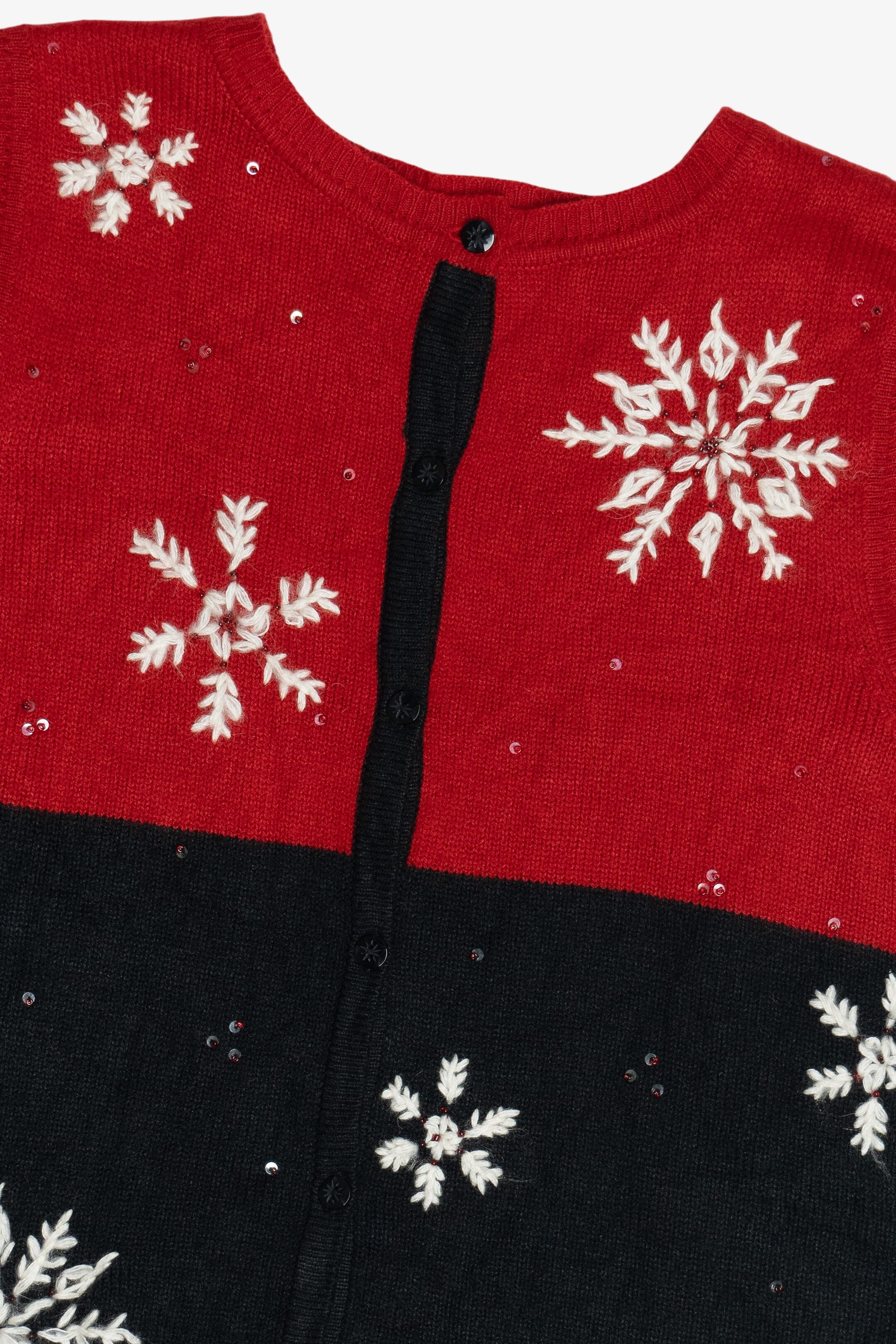 Vintage Emma James Snowflakes Color Block Ugly Christmas Vest (2000s)