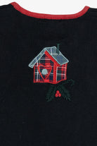 Vintage Christopher & Banks Hand Embroidered Bird Houses Ugly Christmas Vest (1990s)