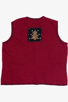 Vintage Coldwater Creek Tree & Snowmen Front Pockets Ugly Christmas Vest (2000s)