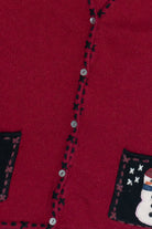 Vintage Coldwater Creek Tree & Snowmen Front Pockets Ugly Christmas Vest (2000s)