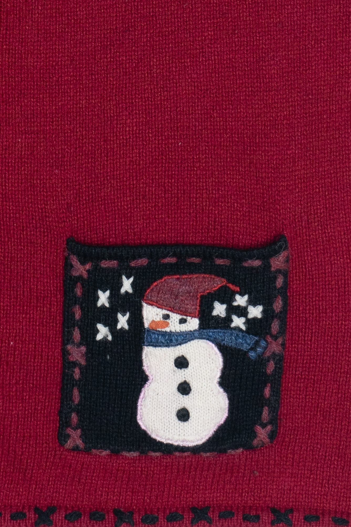 Vintage Coldwater Creek Tree & Snowmen Front Pockets Ugly Christmas Vest (2000s)