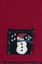 Vintage Coldwater Creek Tree & Snowmen Front Pockets Ugly Christmas Vest (2000s)