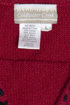 Vintage Coldwater Creek Tree & Snowmen Front Pockets Ugly Christmas Vest (2000s)