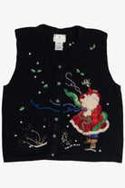 Vintage Susan Bristol Windy Santa Ugly Christmas Vest (1990s)