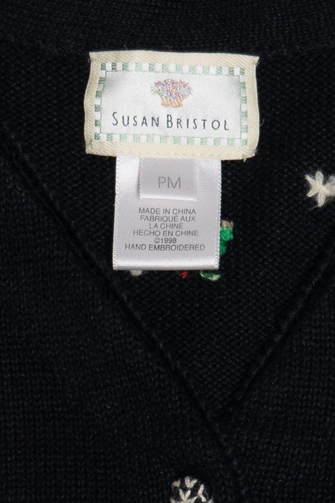 Vintage Susan Bristol Windy Santa Ugly Christmas Vest (1990s)