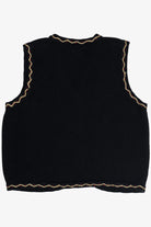 Vintage Erika II Hand Knit Holiday Flowers Ugly Christmas Vest (1990s)