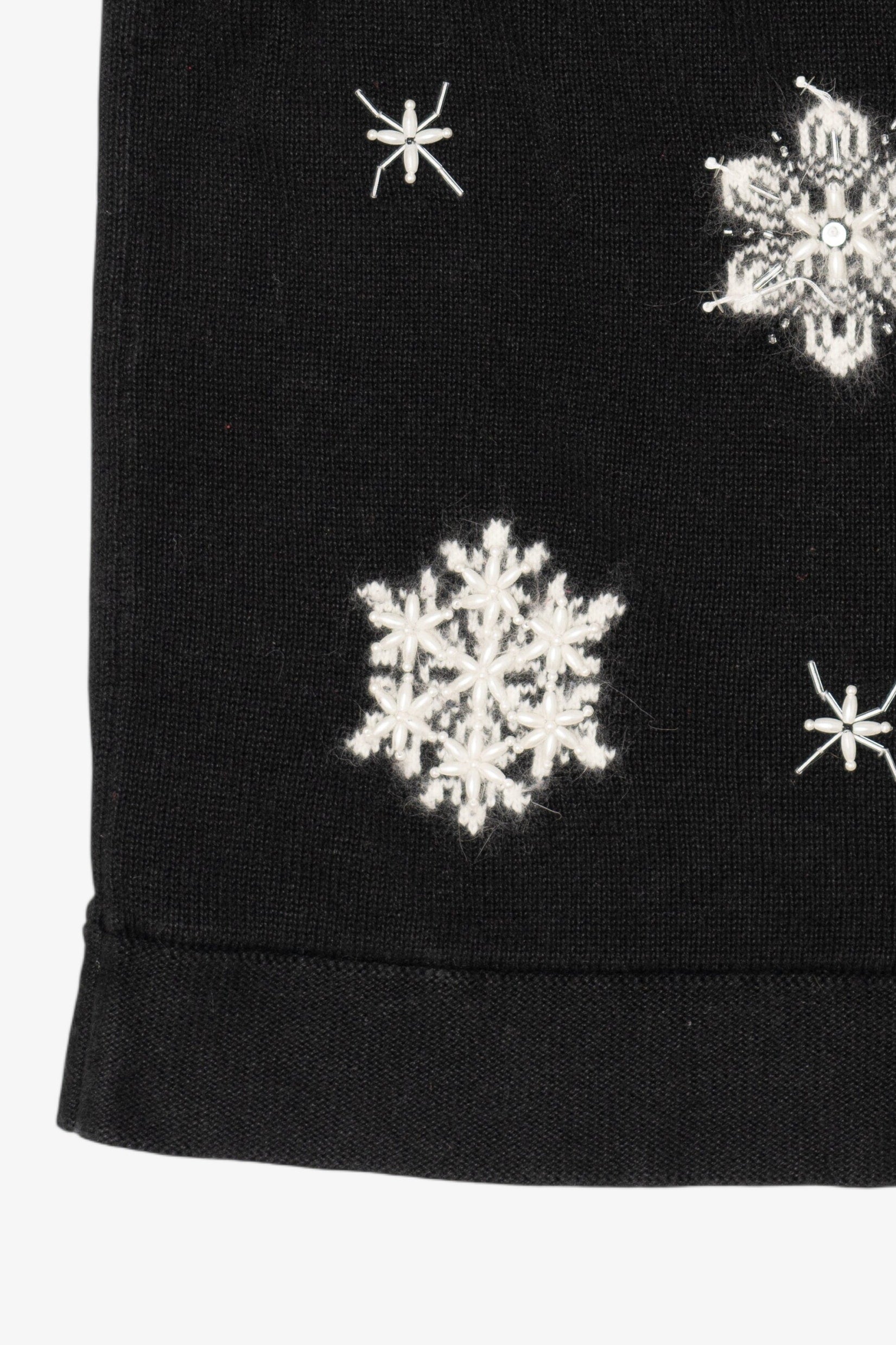 Vintage Black Quacker Factory Snowflakes Ugly Christmas Vest (2000s)