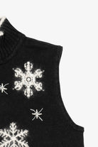 Vintage Black Quacker Factory Snowflakes Ugly Christmas Vest (2000s)