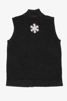 Vintage Black Quacker Factory Snowflakes Ugly Christmas Vest (2000s)