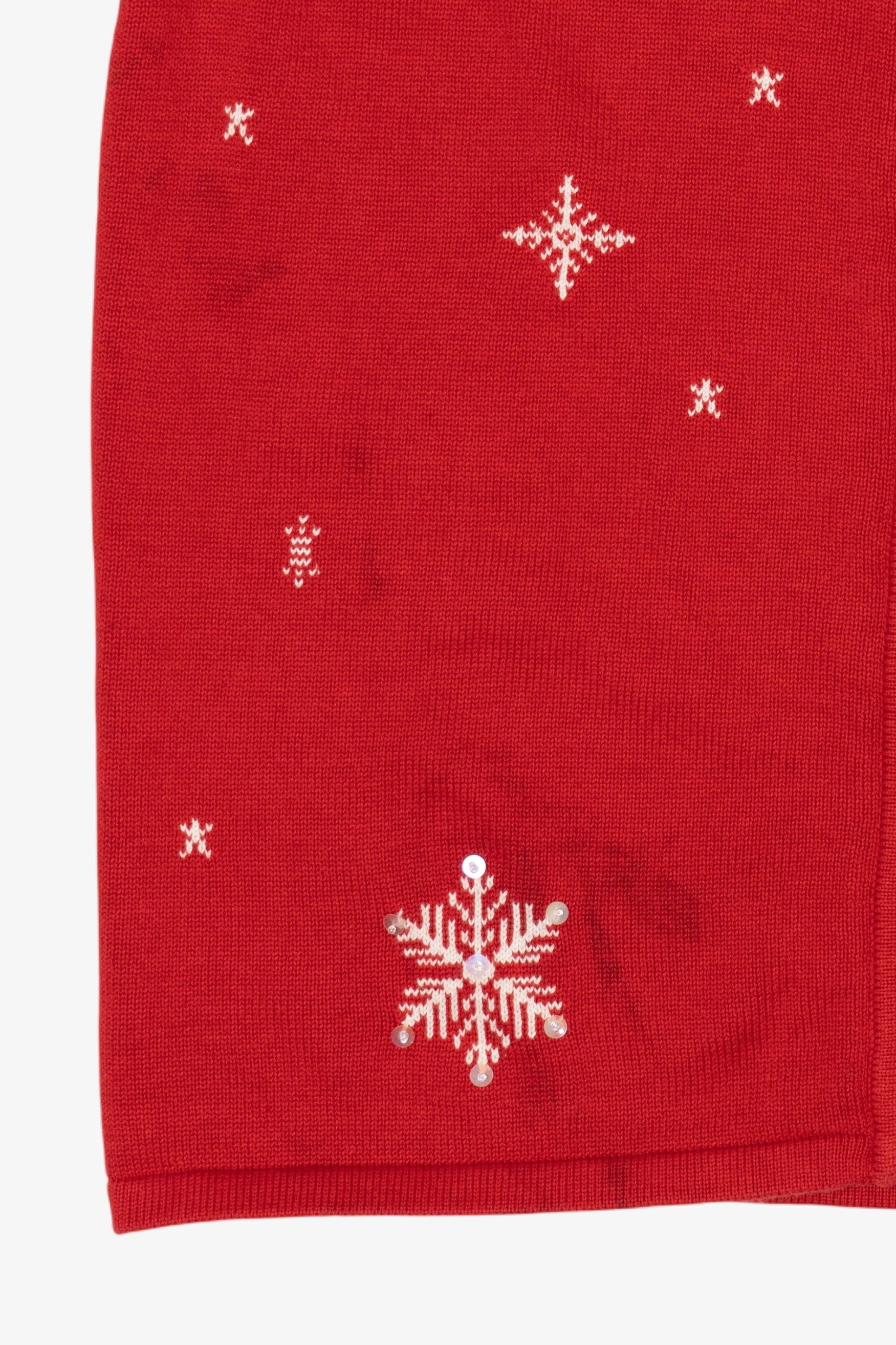 Vintage Red Allison Daley Snowflakes Ugly Christmas Vest (1990s)