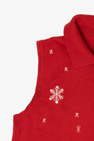Vintage Red Allison Daley Snowflakes Ugly Christmas Vest (1990s)