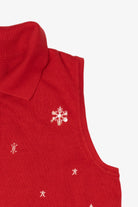 Vintage Red Allison Daley Snowflakes Ugly Christmas Vest (1990s)