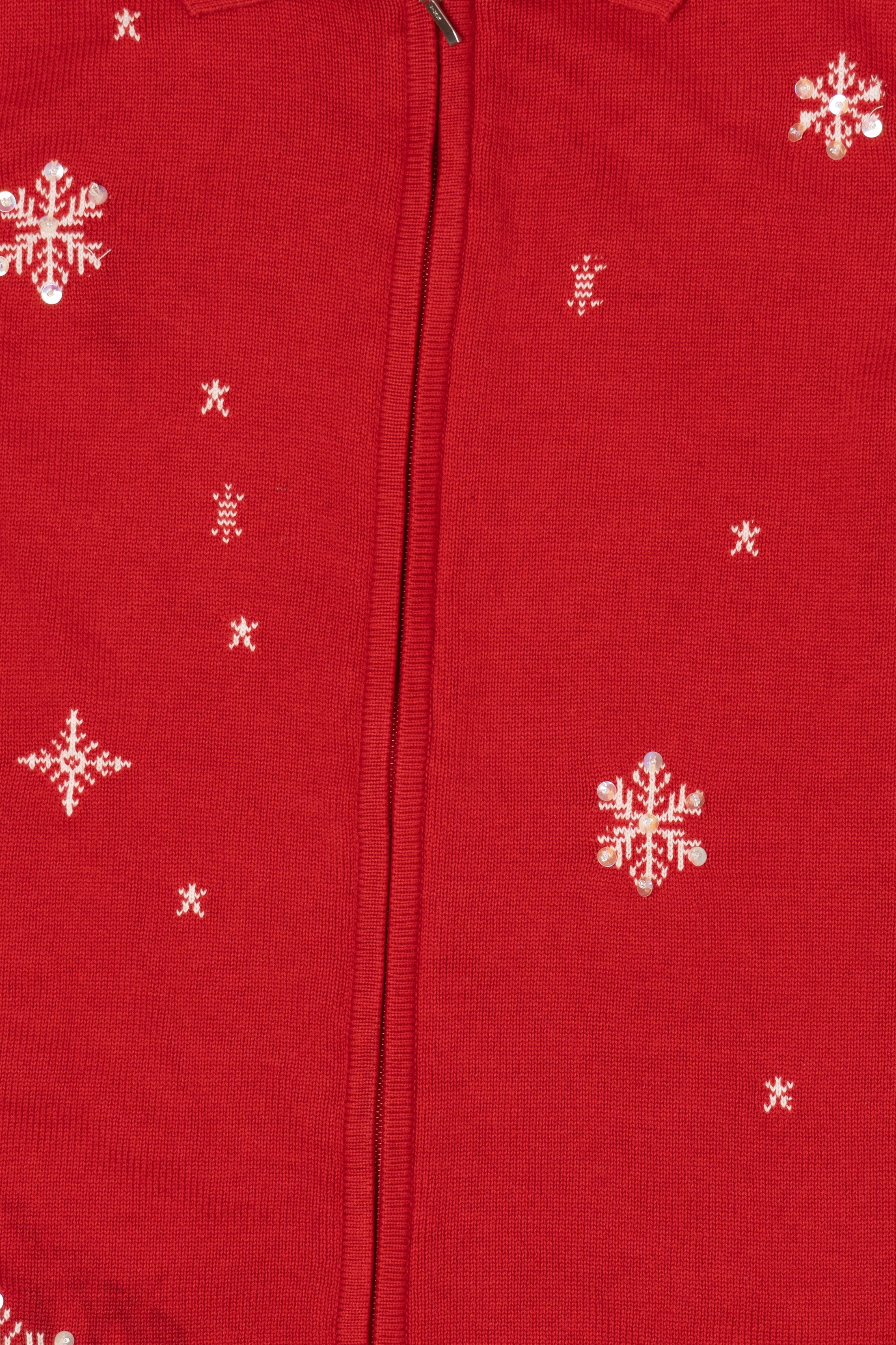 Vintage Red Allison Daley Snowflakes Ugly Christmas Vest (1990s)