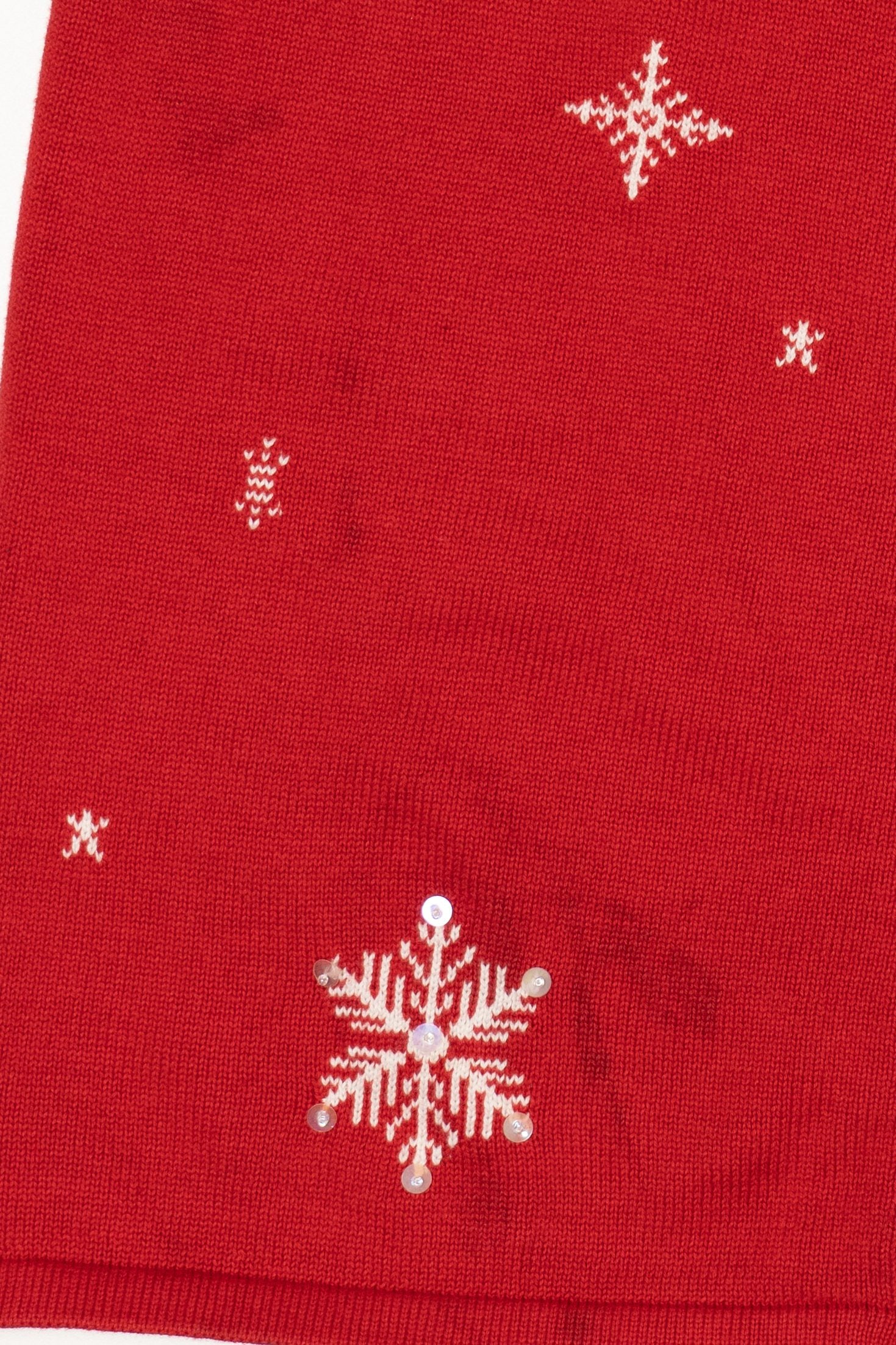Vintage Red Allison Daley Snowflakes Ugly Christmas Vest (1990s)