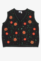 Vintage Black Holiday Editions Poinsettias Ugly Christmas Vest (2000s)