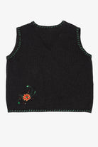 Vintage Black Holiday Editions Poinsettias Ugly Christmas Vest (2000s)