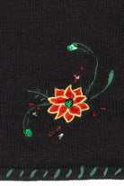 Vintage Black Holiday Editions Poinsettias Ugly Christmas Vest (2000s)