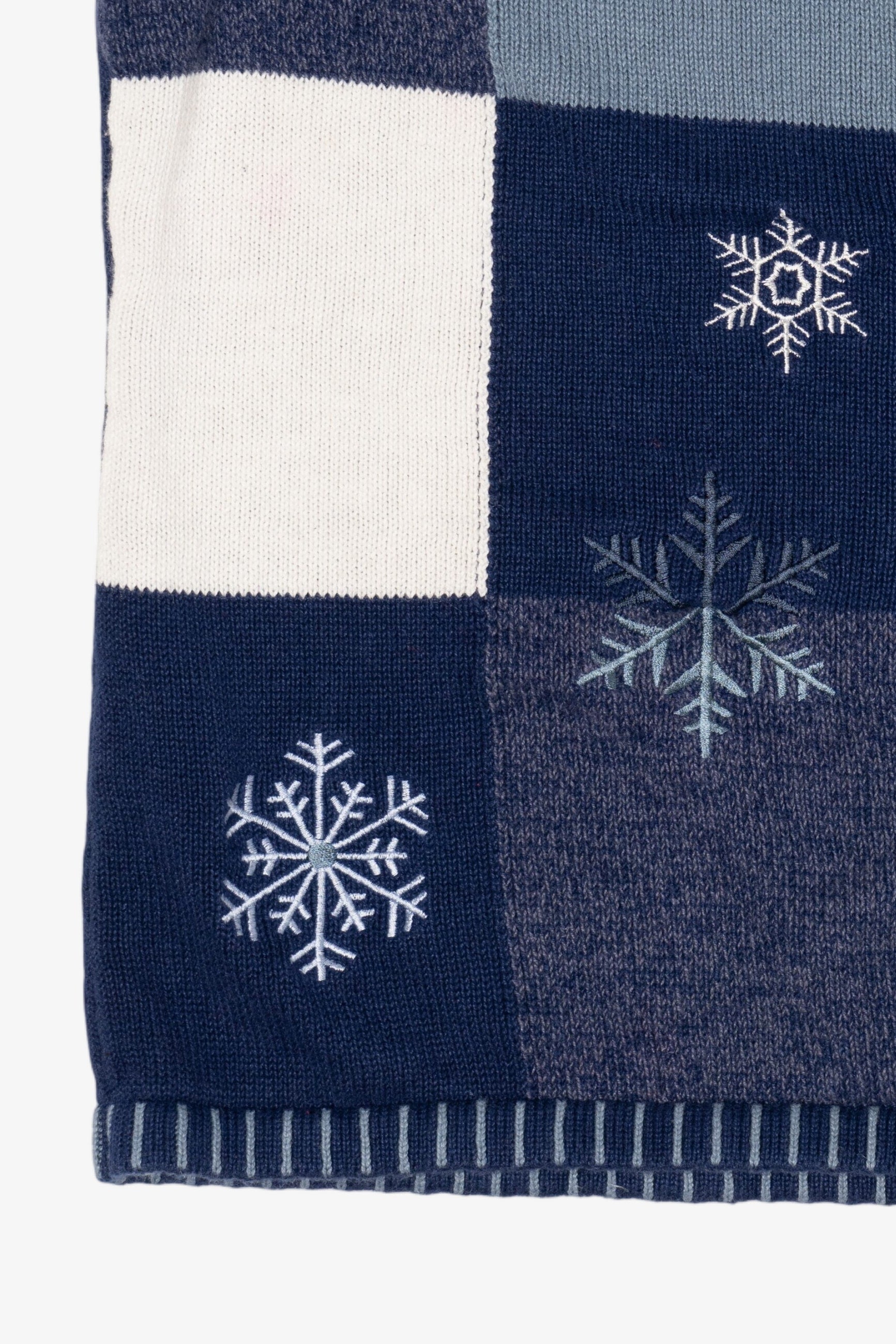Vintage Blue Crystal Kobe Snowflakes Ugly Christmas Vest (2000s)