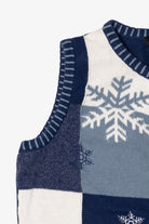 Vintage Blue Crystal Kobe Snowflakes Ugly Christmas Vest (2000s)