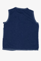 Vintage Blue Crystal Kobe Snowflakes Ugly Christmas Vest (2000s)