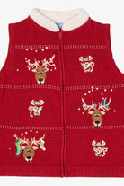 Red Classic Elements Reindeer Ugly Christmas Vest (2010s)