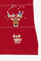Red Classic Elements Reindeer Ugly Christmas Vest (2010s)