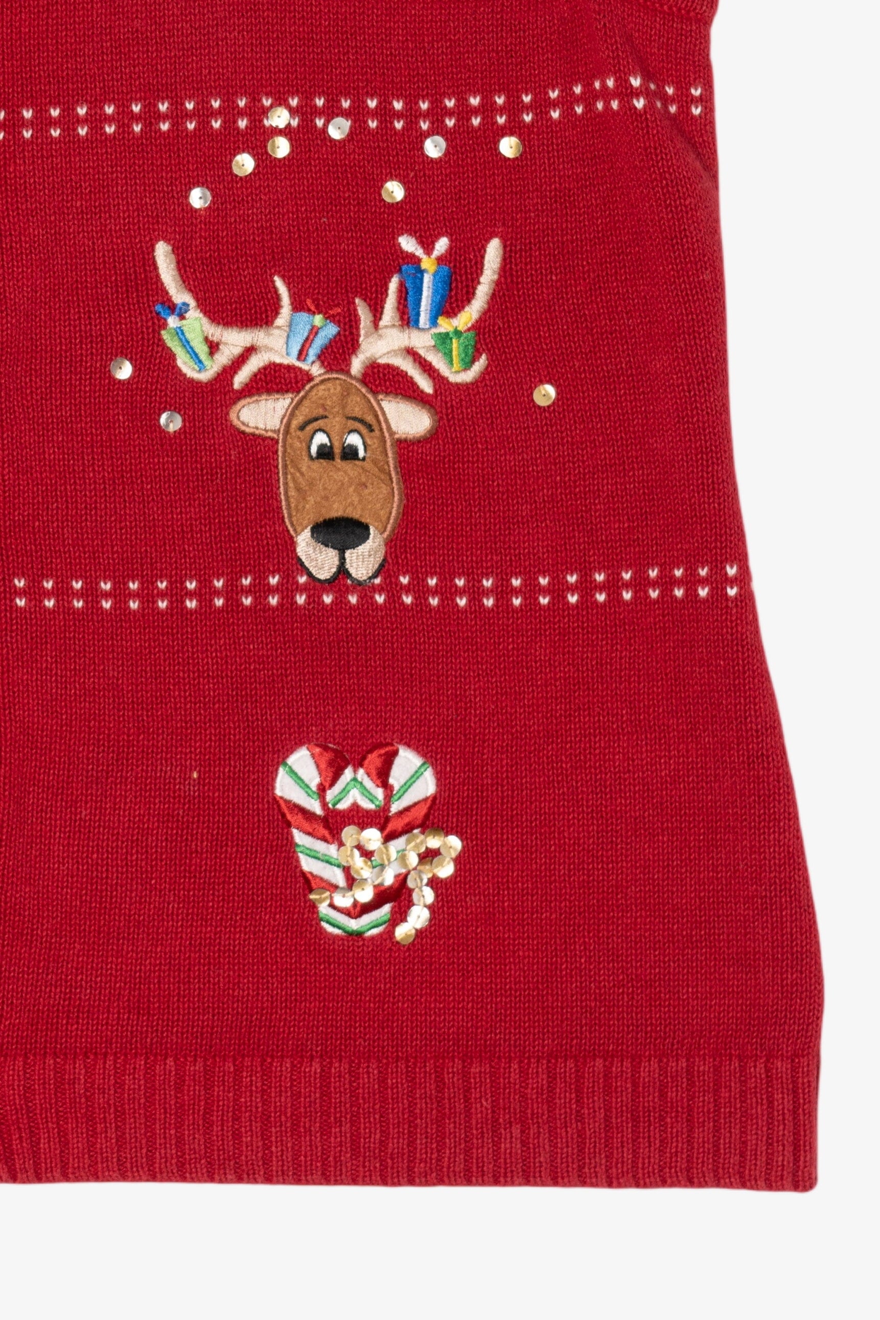Red Classic Elements Reindeer Ugly Christmas Vest (2010s)