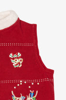 Red Classic Elements Reindeer Ugly Christmas Vest (2010s)