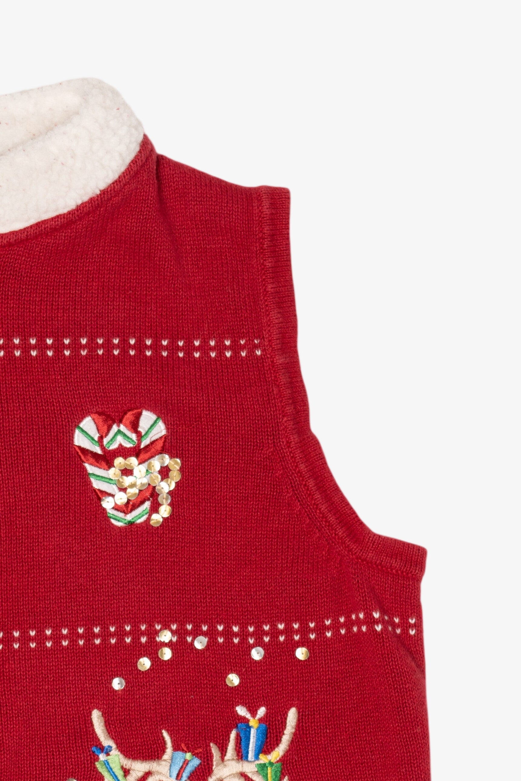 Red Classic Elements Reindeer Ugly Christmas Vest (2010s)
