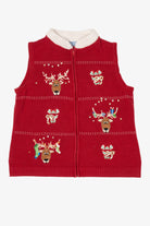 Red Classic Elements Reindeer Ugly Christmas Vest (2010s)