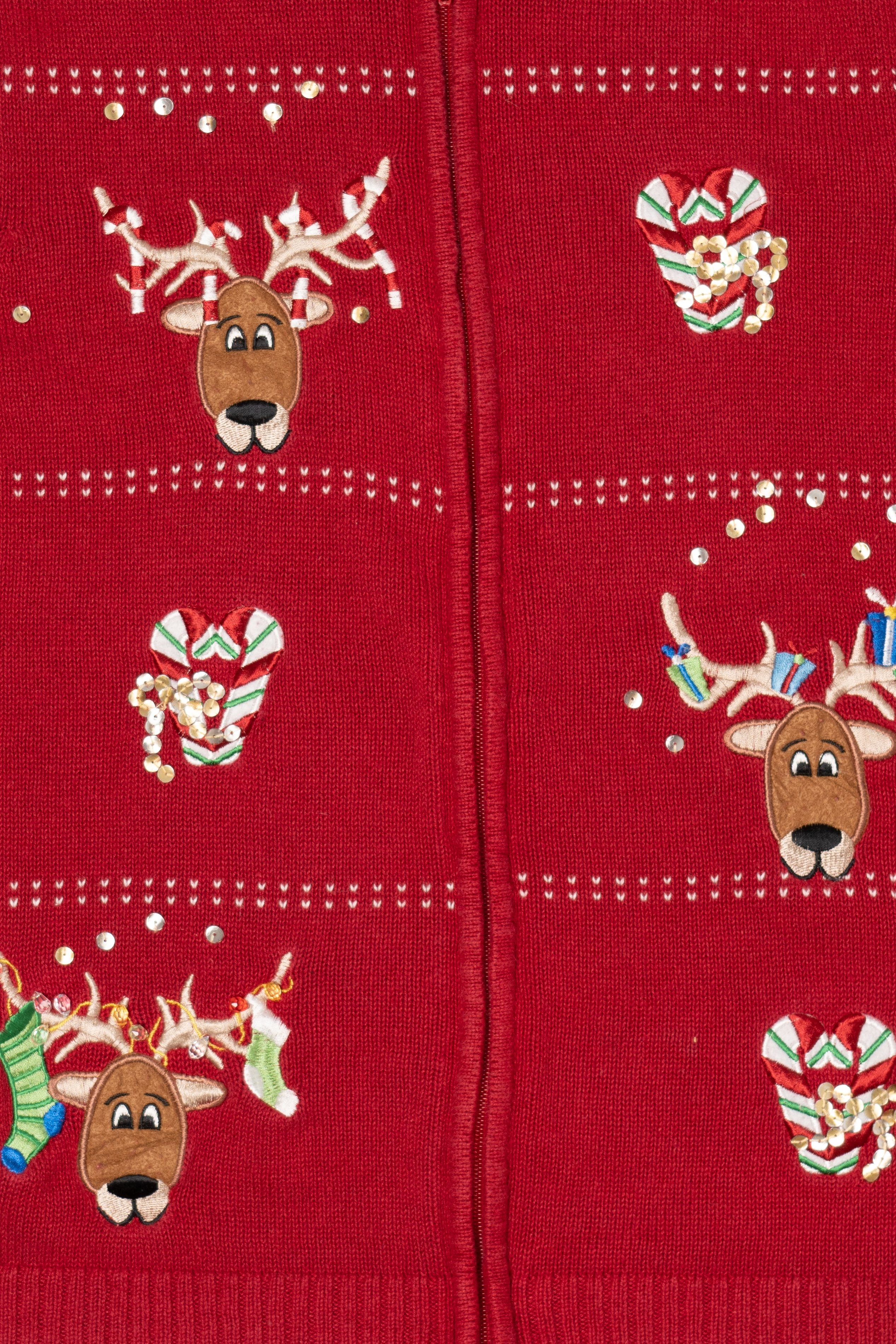 Red Classic Elements Reindeer Ugly Christmas Vest (2010s)