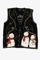 Vintage Black In Resource Snowmen Ugly Christmas Vest (2000s)