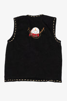 Vintage Black In Resource Snowmen Ugly Christmas Vest (2000s)