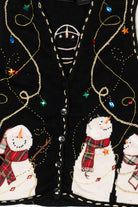 Vintage Black In Resource Snowmen Ugly Christmas Vest (2000s)
