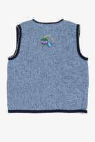 Vintage Blue White Stag Snowmen Ugly Christmas Vest (2000s)