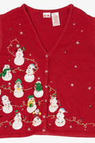 Vintage Red  Snowmen Tower Ugly Christmas Vest (2000s)