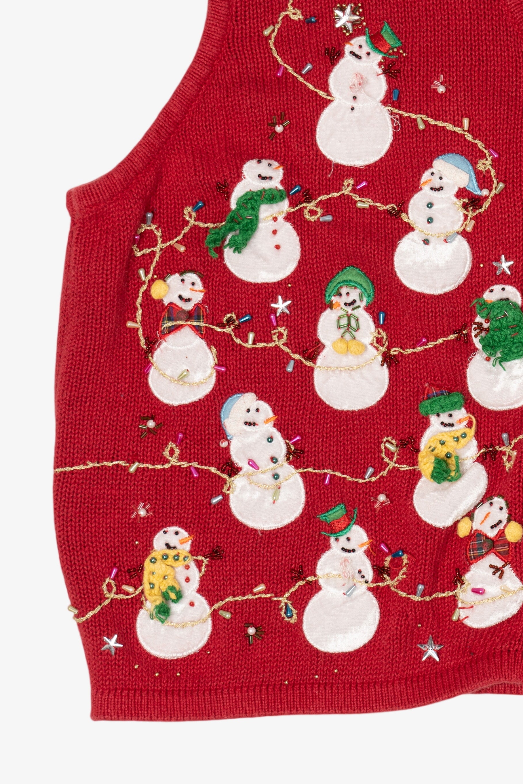 Vintage Red  Snowmen Tower Ugly Christmas Vest (2000s)