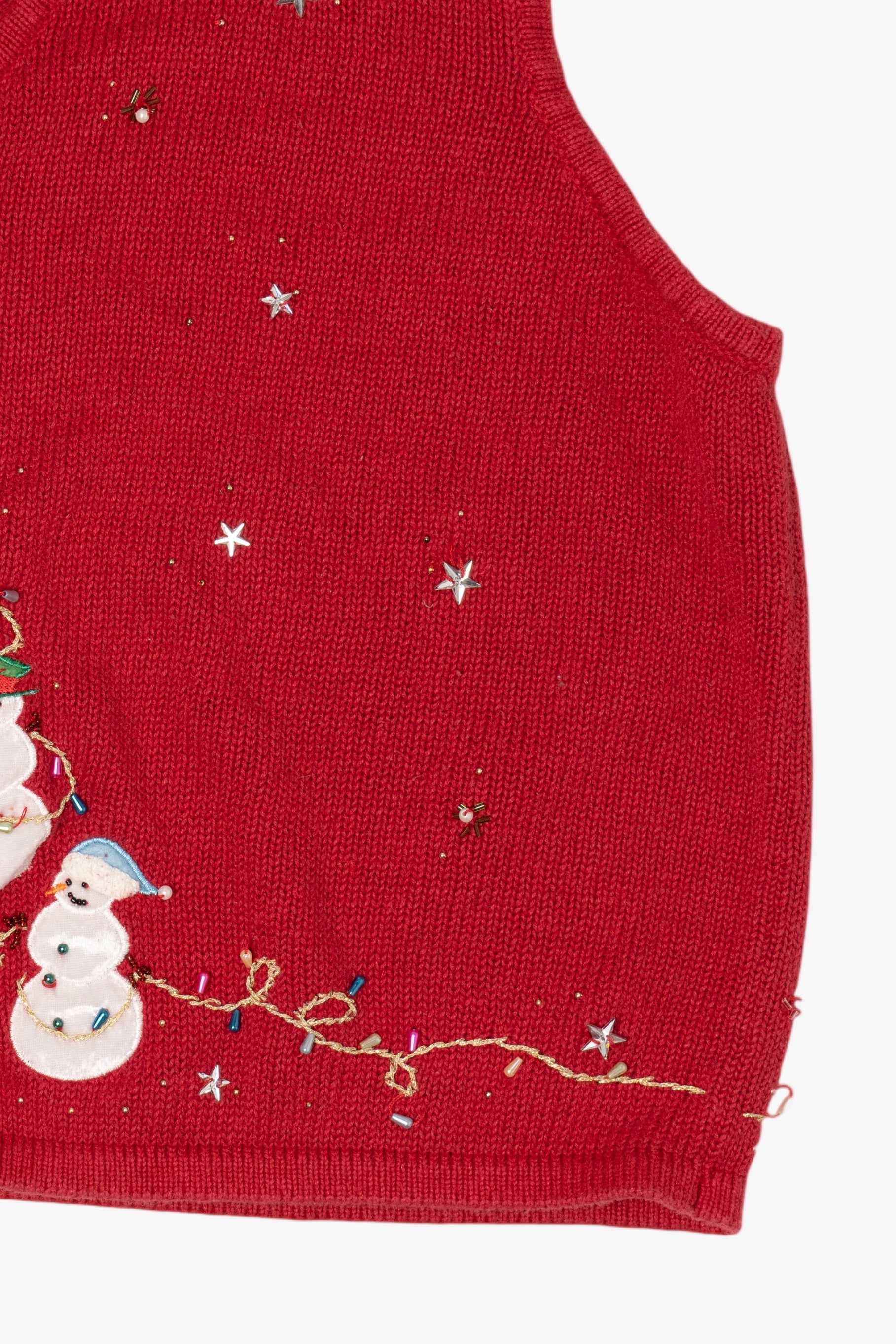 Vintage Red  Snowmen Tower Ugly Christmas Vest (2000s)