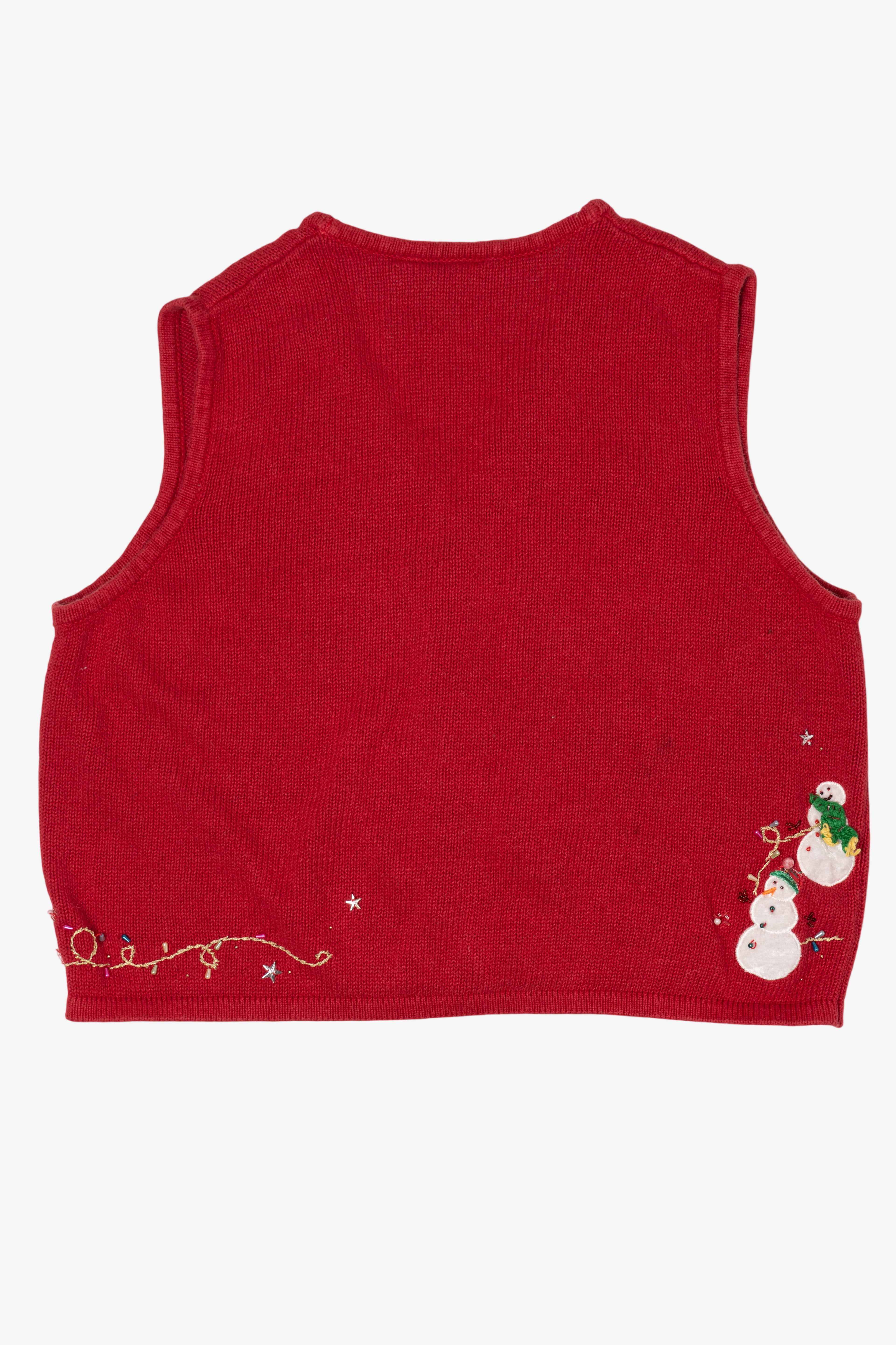 Vintage Red  Snowmen Tower Ugly Christmas Vest (2000s)