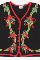 Vintage Black Kathie Lee Bells Ugly Christmas Vest (1990s)