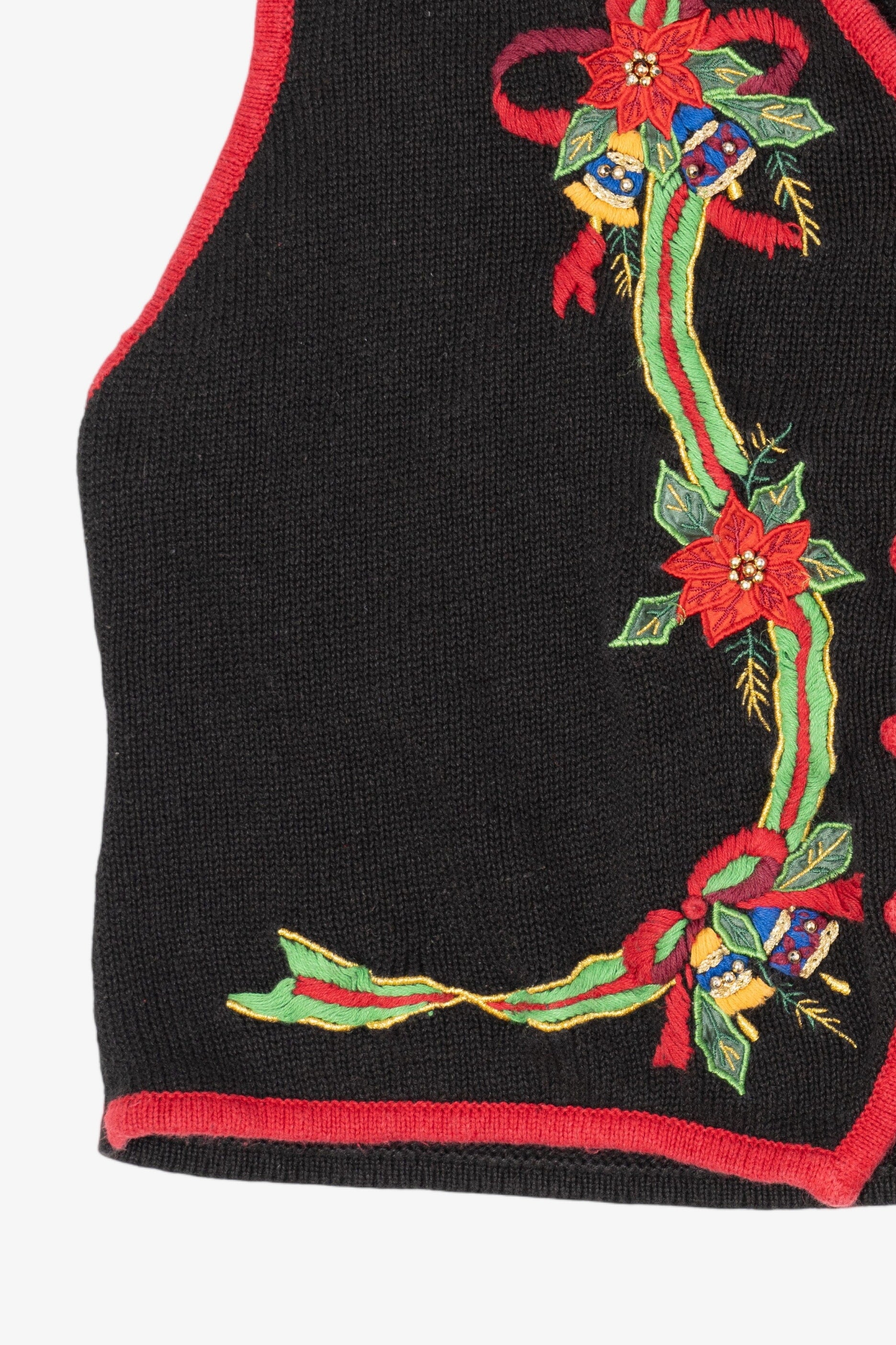 Vintage Black Kathie Lee Bells Ugly Christmas Vest (1990s)