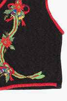 Vintage Black Kathie Lee Bells Ugly Christmas Vest (1990s)