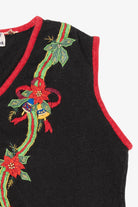 Vintage Black Kathie Lee Bells Ugly Christmas Vest (1990s)