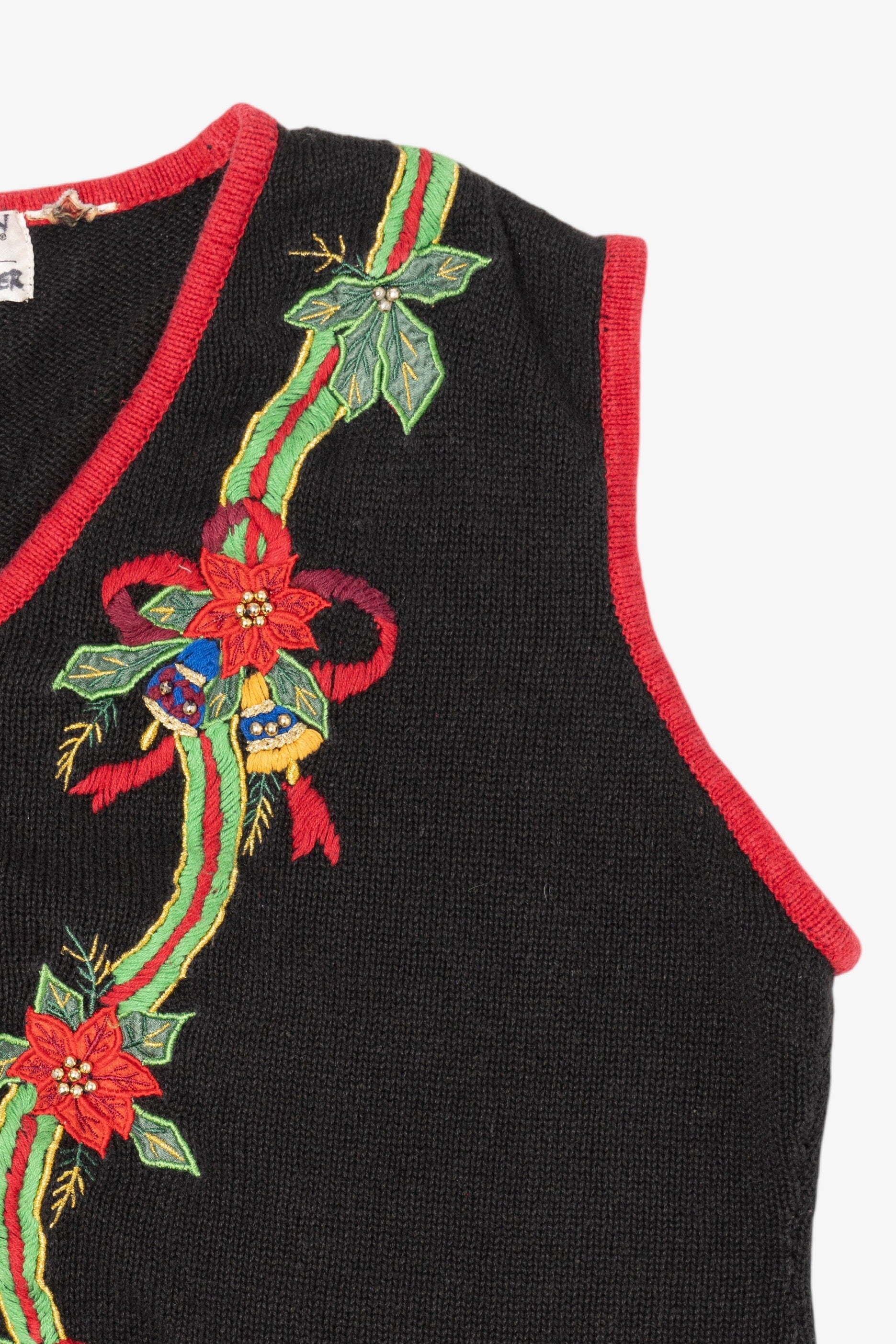 Vintage Black Kathie Lee Bells Ugly Christmas Vest (1990s)