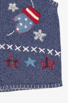 Vintage Blue Bobbie Brooks Winter Mittens Ugly Christmas Vest (1990s)