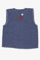 Vintage Blue Bobbie Brooks Winter Mittens Ugly Christmas Vest (1990s)