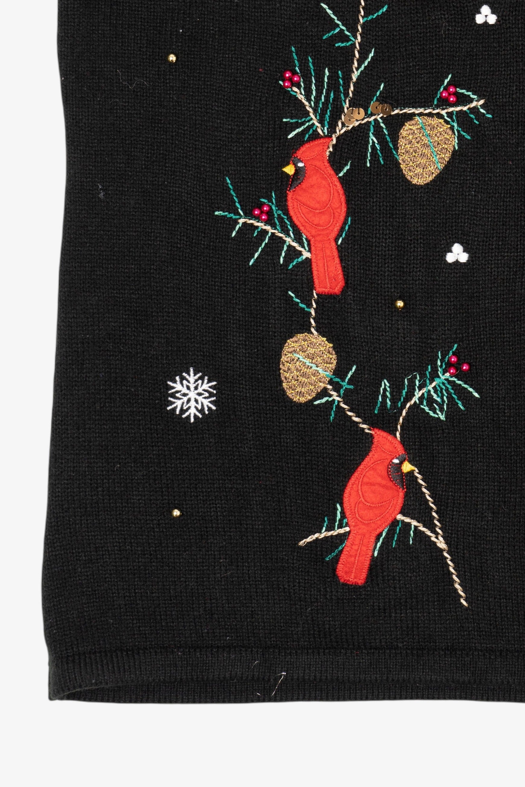 Black White Stag Cardinals Ugly Christmas Vest (2000s)