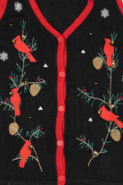 Black White Stag Cardinals Ugly Christmas Vest (2000s)