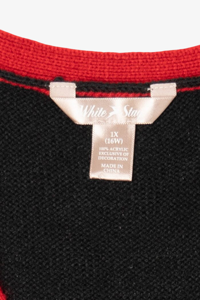 Black White Stag Cardinals Ugly Christmas Vest (2000s)